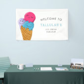 Begrüßung der Geburtstagsfeier im Eiscreme-Salon Banner (Messeveranstaltung)