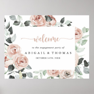 Begrüßung der geometrischen Dusty Rose Poster