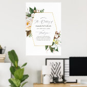 Begrüßung der geometrischen Hochzeit der Gold Flor Poster (Heimbüro)