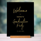 Begrüßung der Gold & Black Modern Graduation Party Acrylschild (Neutral)