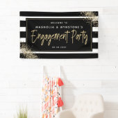 Begrüßung der Gold Glitzer Engagement Party Banner (Insitu)