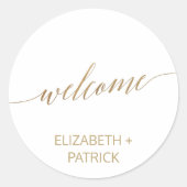 Begrüßung der Goldkalligraphie Runder Aufkleber (Vorderseite)