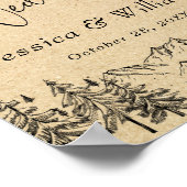 Begrüßung der handgezogenen Bergwaldhochzeit Poster (Ecke)