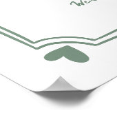 Begrüßung der handgezogenen grünen Bow Poster (Ecke)