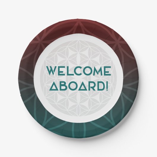 Begrüßung der heiligen Geometrie des Teams Pappteller (Vorderseite)