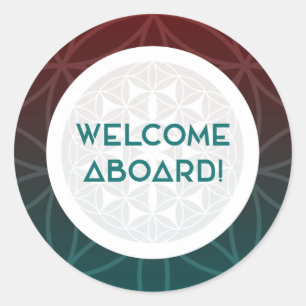 Begrüßung der heiligen Geometrie des Teams Runder Aufkleber