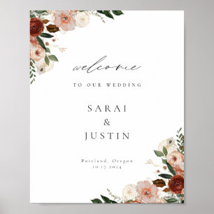 Begrüßung der Herbstfloralhochzeit Poster