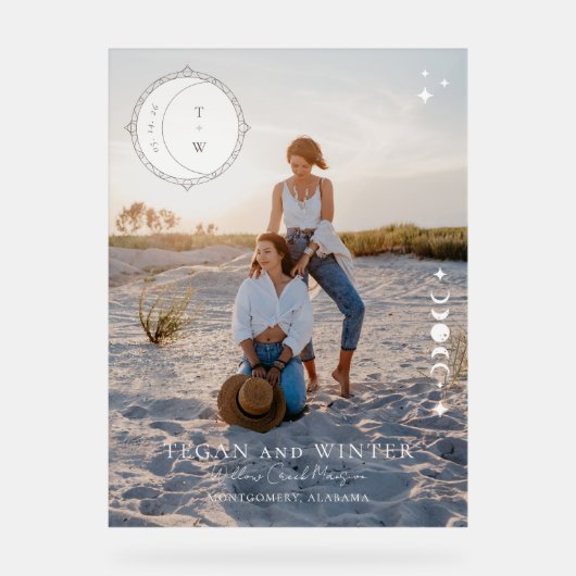 Begrüßung der Himmelsmondstars Acrylschild (Vorderseite)