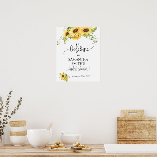 Begrüßung der Hochzeit der Sonnenblumen im Brautpa Poster (Küche)