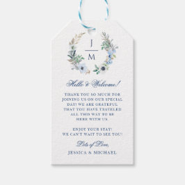 Begrüßung der Hochzeit des Blumenkranzes Geschenkanhänger