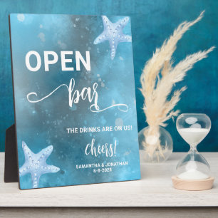 Begrüßung der Hochzeit in Deep Blue Sea Fotoplatte