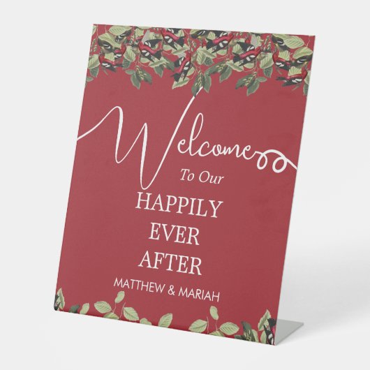 Begrüßung der Hochzeit in Roter Flora Sockelschild (Vorderseite)