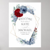 Begrüßung der Hochzeit von Burgund Rot und Dusty B Poster (Vorne)