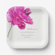 Begrüßung der Hochzeit von hellrosa Peony