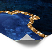 Begrüßung der Hochzeit von Marine und Gold Agate Poster (Ecke)