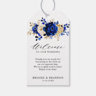 Begrüßung der Hochzeit von Royal Blue Yellow Gold Geschenkanhänger