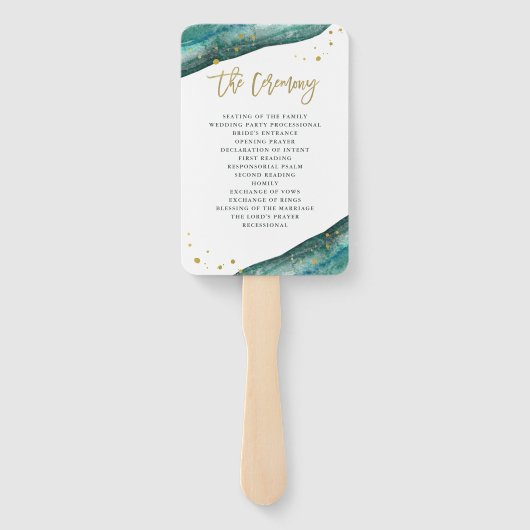 Begrüßung der Hochzeit von Wasserfarbe Aquamarin u Fächer (Rückseite)