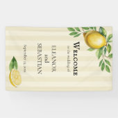 Begrüßung der Hochzeit von Watercolor Lemon Yellow Banner (Horizontal)