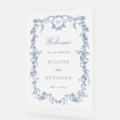 Begrüßung der Hochzeitsfeier in Französisch Acrylschild (Winkel)