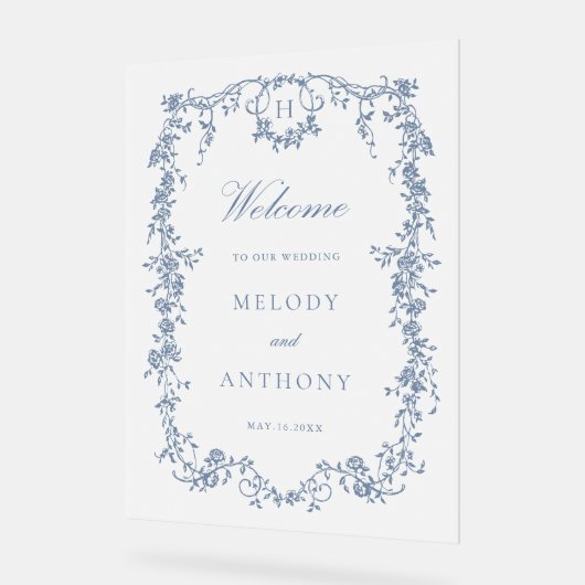 Begrüßung der Hochzeitsfeier in Französisch Acrylschild (Winkel)