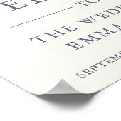 Begrüßung der Hochzeitsfeier mit blauem und rosa P Poster (Ecke)