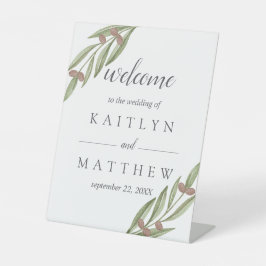 Begrüßung der Hochzeitskollektion der Olivenzweige Sockelschild