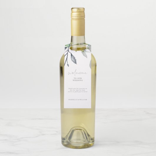 Begrüßung der kalligraphischen Botanischen Hochzei Flaschenanhänger (Auf Flasche)