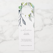 Begrüßung der kalligraphischen Botanischen Hochzei Flaschenanhänger (Vorderseite)