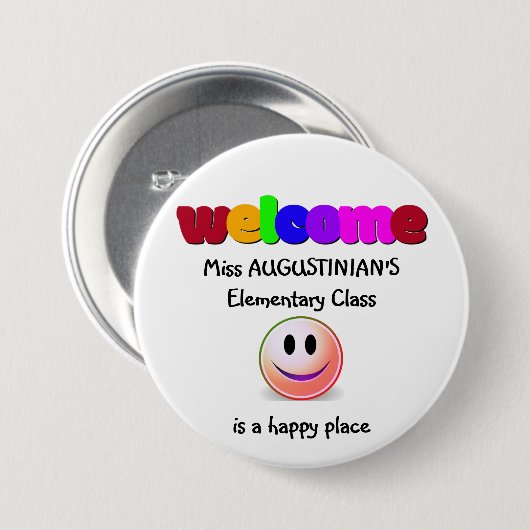 Begrüßung der Lehrer Button (Vorne & Hinten)