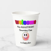 Begrüßung der Lehrer Pappbecher (Rückseite)