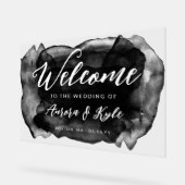 Begrüßung der lichtdurchfluteten Schwarzen Wasserf Acrylschild (Winkel)