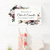 Begrüßung der lila Pink Rosa Floral Engagement Par Banner (Insitu)