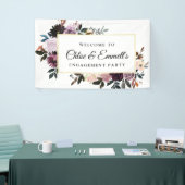 Begrüßung der lila Pink Rosa Floral Engagement Par Banner (Messeveranstaltung)