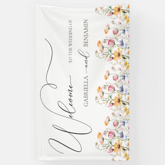 Begrüßung der Meadow-Wildblume Banner (Vertikal)