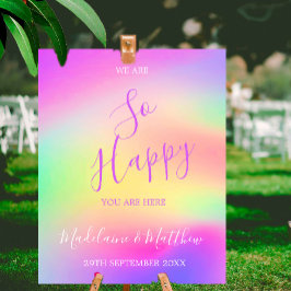 Begrüßung der mehrfarbigen Hochzeit Poster