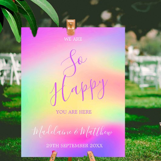 Begrüßung der mehrfarbigen Hochzeit Poster