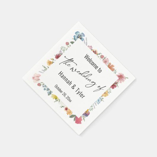 Begrüßung der mehrfarbigen Wildblume Serviette (Ecke)