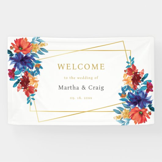 Begrüßung der mexikanischen Fiesta-Blume Banner (Horizontal)