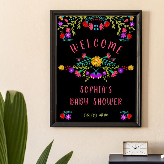 Begrüßung der mexikanischen Fiesta Floral Baby Dus Poster