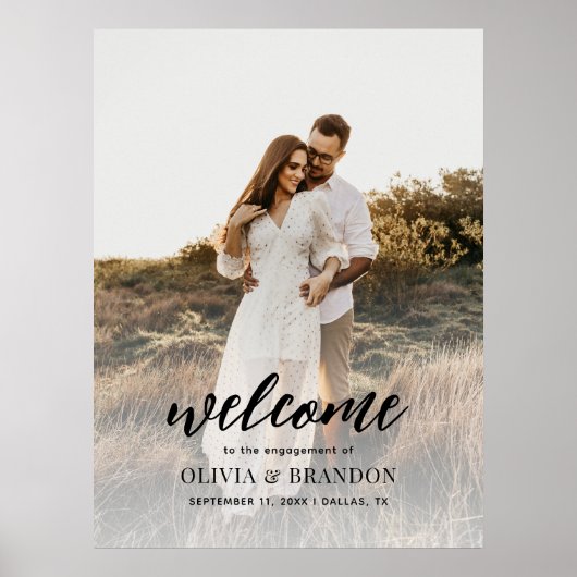 Begrüßung der Minimalistischen Foto Script-Engagem Poster (Vorne)