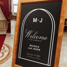 Begrüßung der Minimalistischen Schwarz-weißen Chic