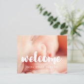 Begrüßung der modernen Geburtsankündigung Postkarte (Stehend Vorderseite)