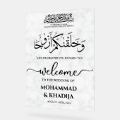 Begrüßung der muslimischen Hochzeit aus weißem Mar Acrylschild (Winkel)