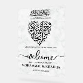 Begrüßung der muslimischen Hochzeit aus weißem Mar Acrylschild (Winkel)