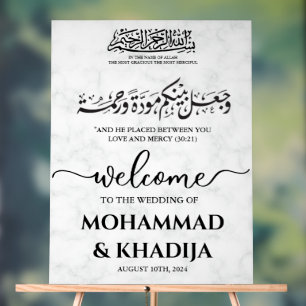 Begrüßung der muslimischen Hochzeit aus weißem Mar Acrylschild
