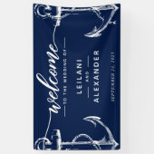 Begrüßung der Nautischen Ankerhochzeit Banner (Vertikal)