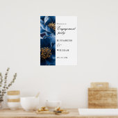 Begrüßung der Navy Blue Floral Poster (Küche)
