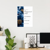 Begrüßung der Navy Blue Floral Poster (Heimbüro)
