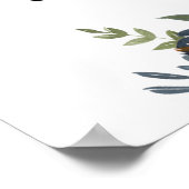 Begrüßung der Navy Blue Greenery Engagement Party Poster (Ecke)