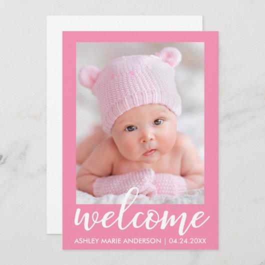 Begrüßung der Neuen Baby-Ankündigung Ankündigung (Vorne/Hinten)